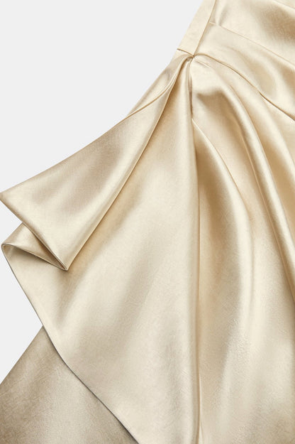 Satin One Shoulder Maxi Dress