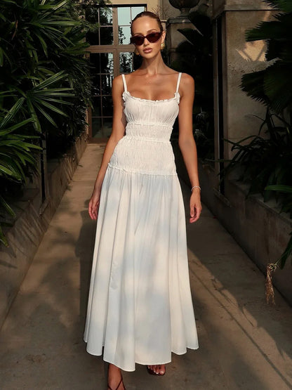 Smocked Square Neck Maxi Sundress