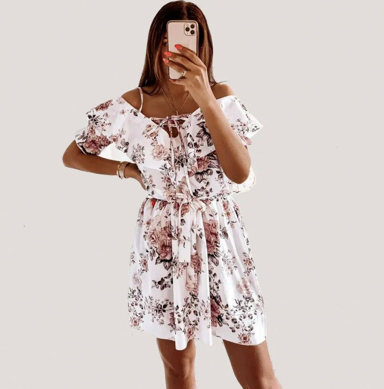 Floral Cold Shoulder Mini Sundress