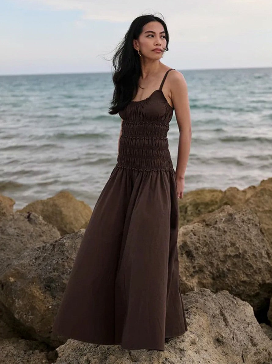 Smocked Square Neck Maxi Sundress