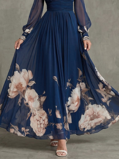 Chiffon Floral Maxi Dress