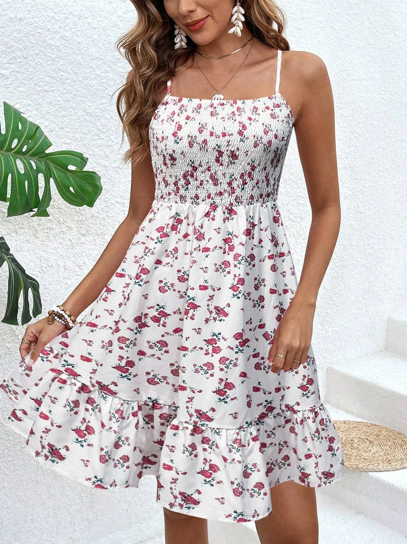 Floral Smocked Tiered Mini Sundress