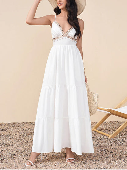 Tiered Spaghetti Strap Maxi Sundress
