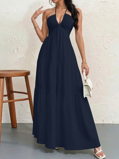 Halter Tiered Maxi Dress