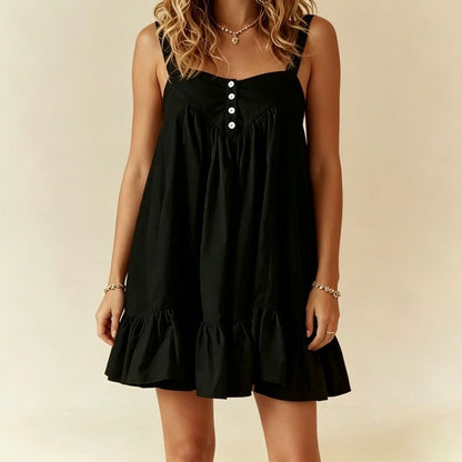 Poplin Babydoll Tiered Mini Dress