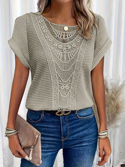 Knit Crochet Panel Top