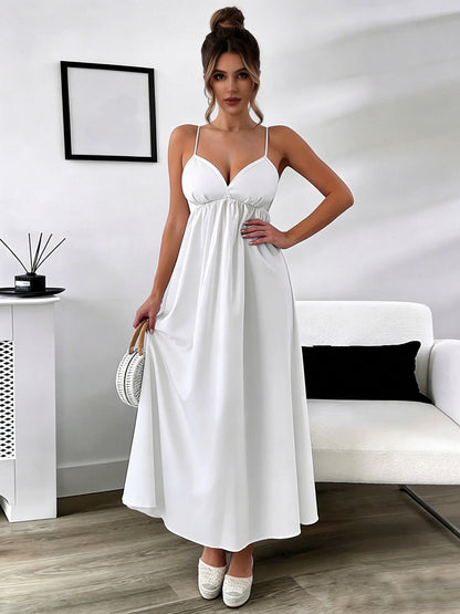 V-Neck Spaghetti Strap Maxi Dress
