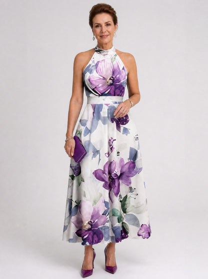 Floral Halter Midi Dress