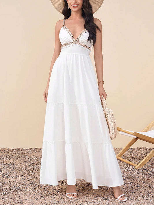 Tiered Spaghetti Strap Maxi Sundress