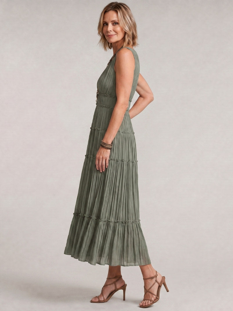 Gauze Tiered Midi Sundress