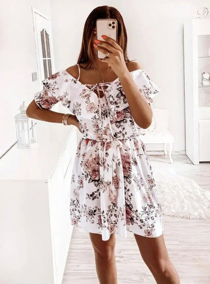 Floral Cold Shoulder Mini Sundress