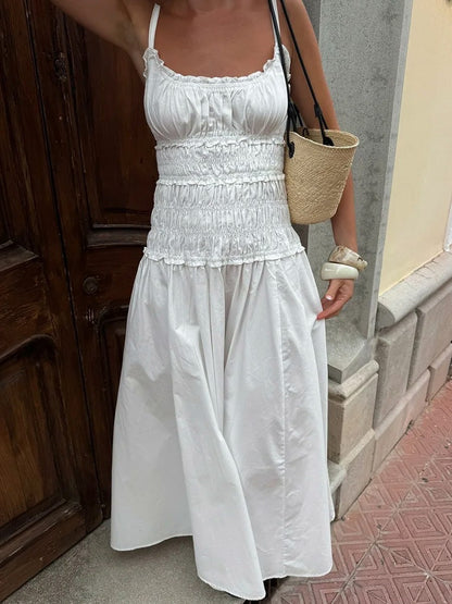Smocked Square Neck Maxi Sundress