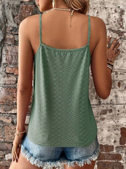 Eyelet Lace Trim V-Neck Camisole