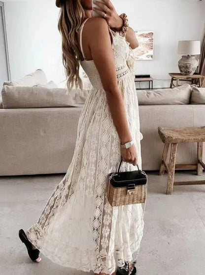 Lace Tassel Tie Midi Sundress