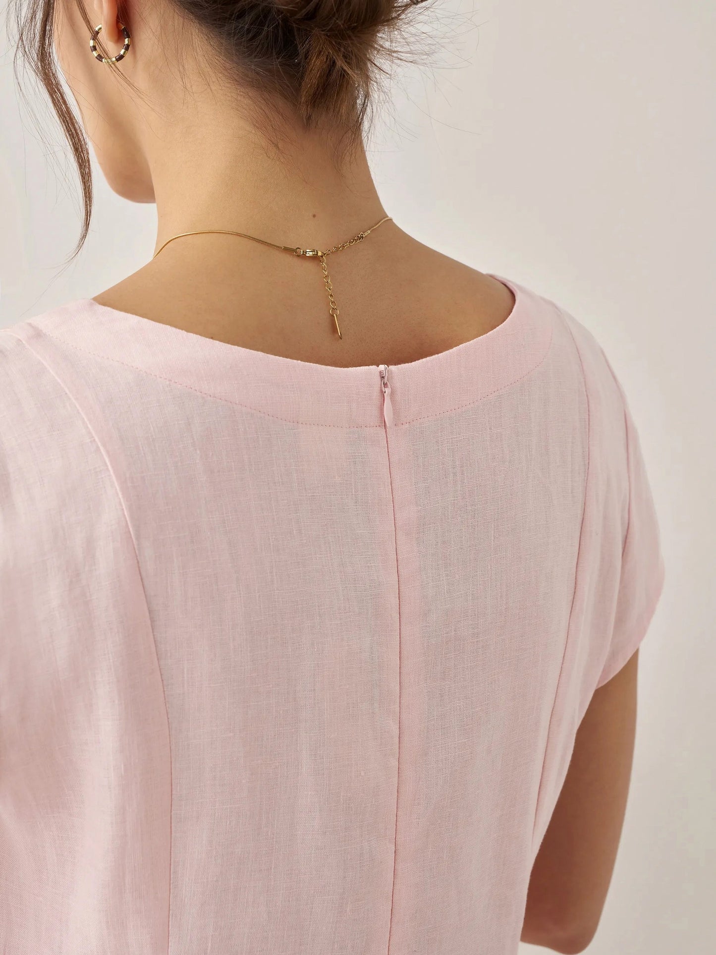 Linen A-Line Midi Dress