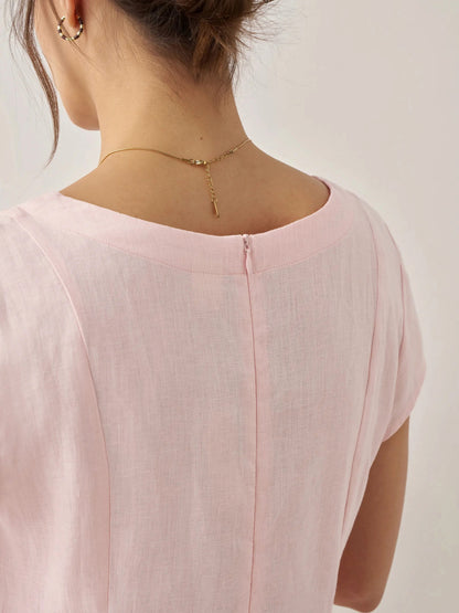 Linen A-Line Midi Dress