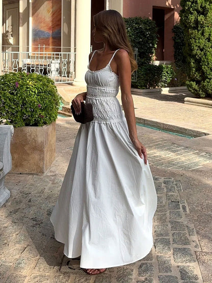 Smocked Square Neck Maxi Sundress