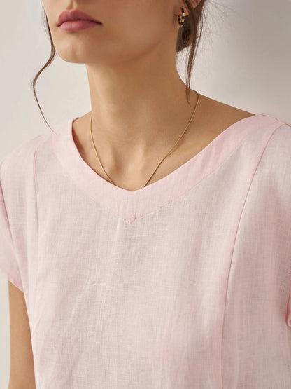Linen A-Line Midi Dress
