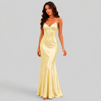 Satin Spaghetti Strap Slip Dress