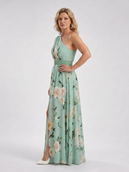 Floral One Shoulder Maxi Dress