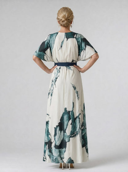 Floral Tie Waist Maxi Dress