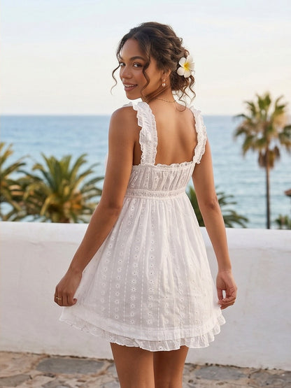 Eyelet Babydoll Mini Sundress