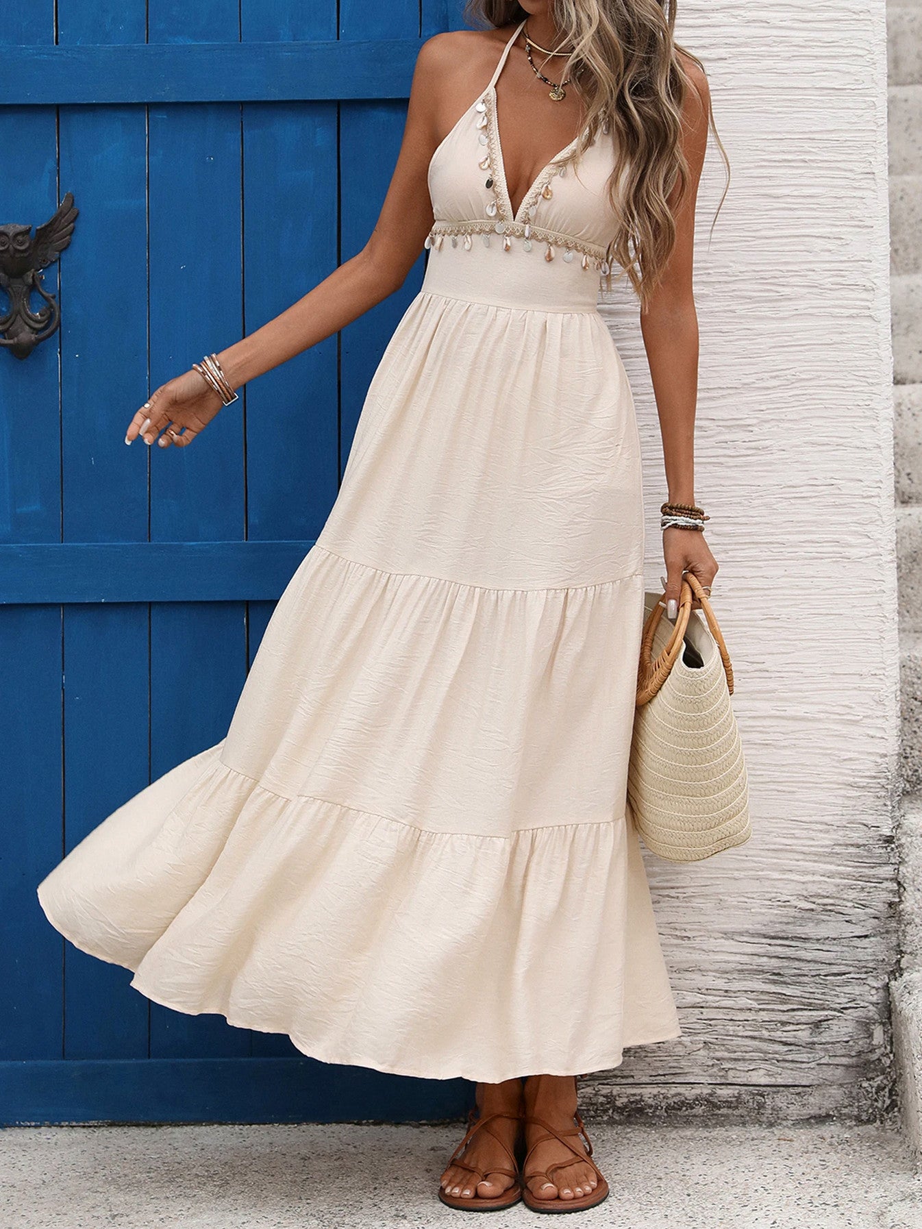 Halter Tiered Maxi Sundress