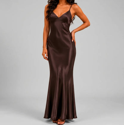 Satin Spaghetti Strap Slip Dress