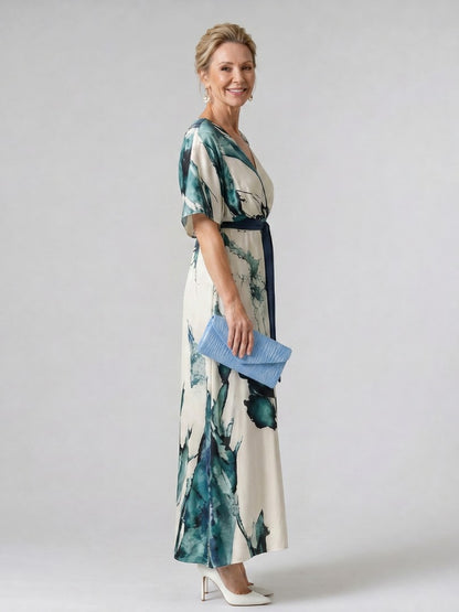 Floral Tie Waist Maxi Dress