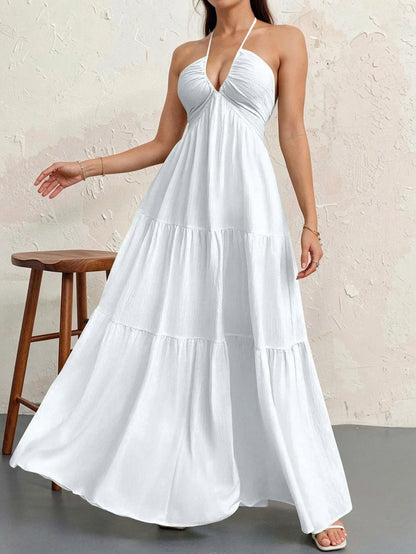 Halter Tiered Maxi Dress