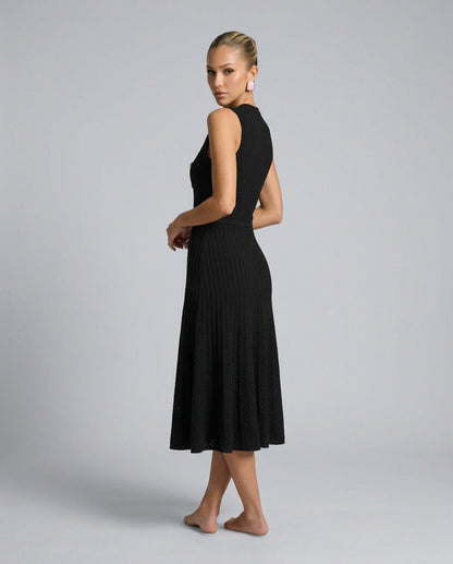 Knit Button Front Midi Dress