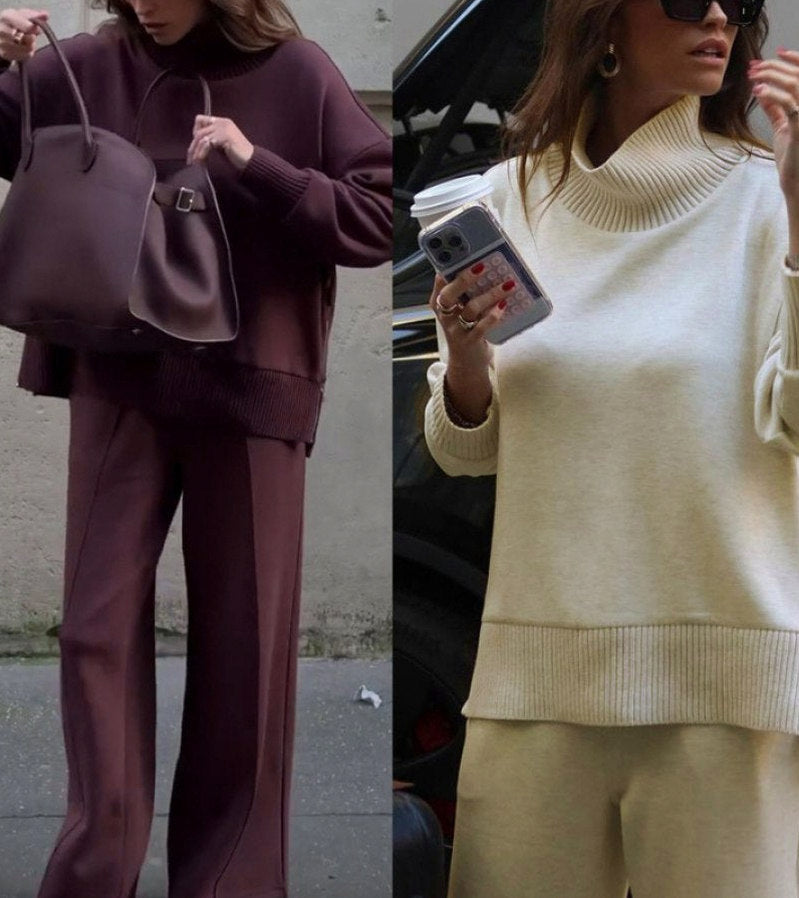 Knit Crewneck Two Piece Set