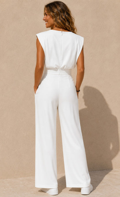 Knit Sleeveless Wide Leg Jumpsuit