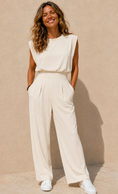 Knit Sleeveless Wide Leg Jumpsuit