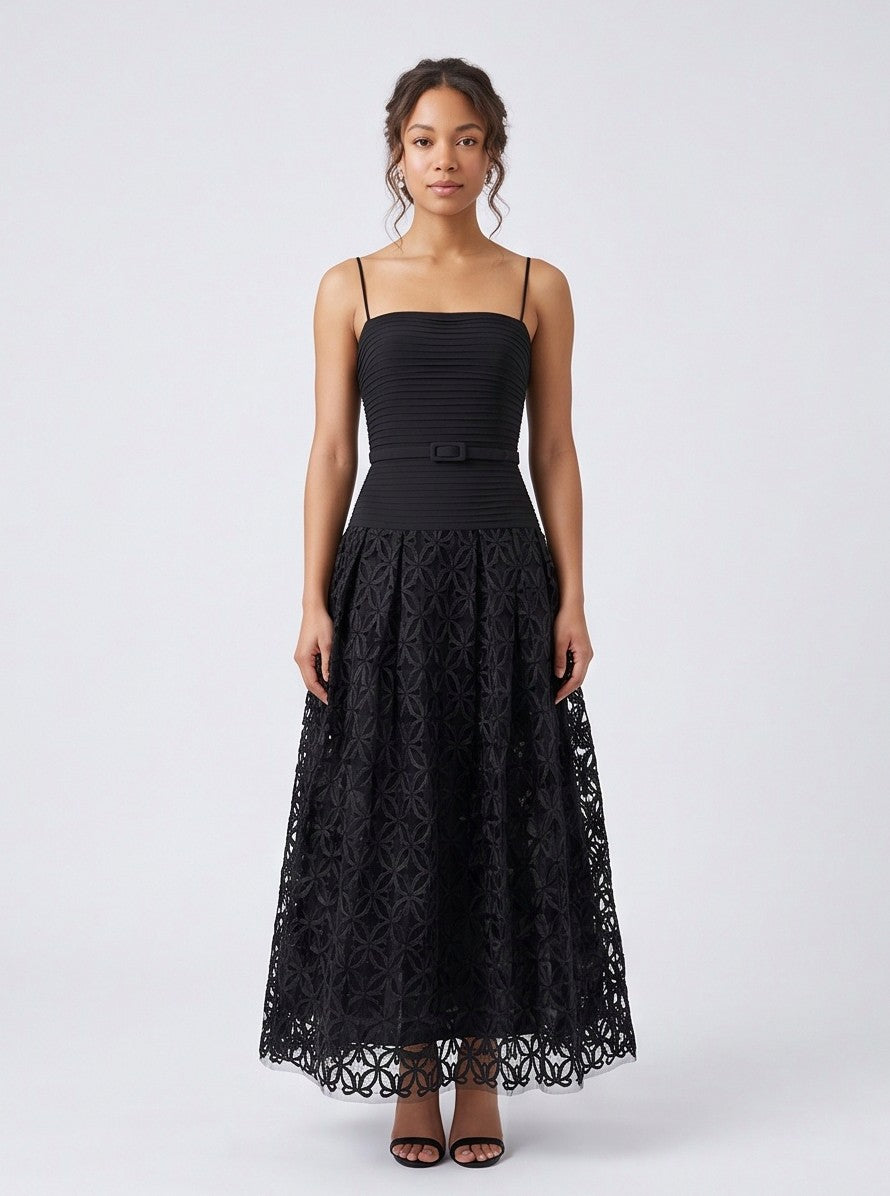 Lace Drop Waist Maxi Dress