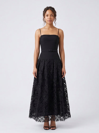 Lace Drop Waist Maxi Dress
