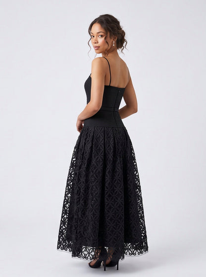 Lace Drop Waist Maxi Dress