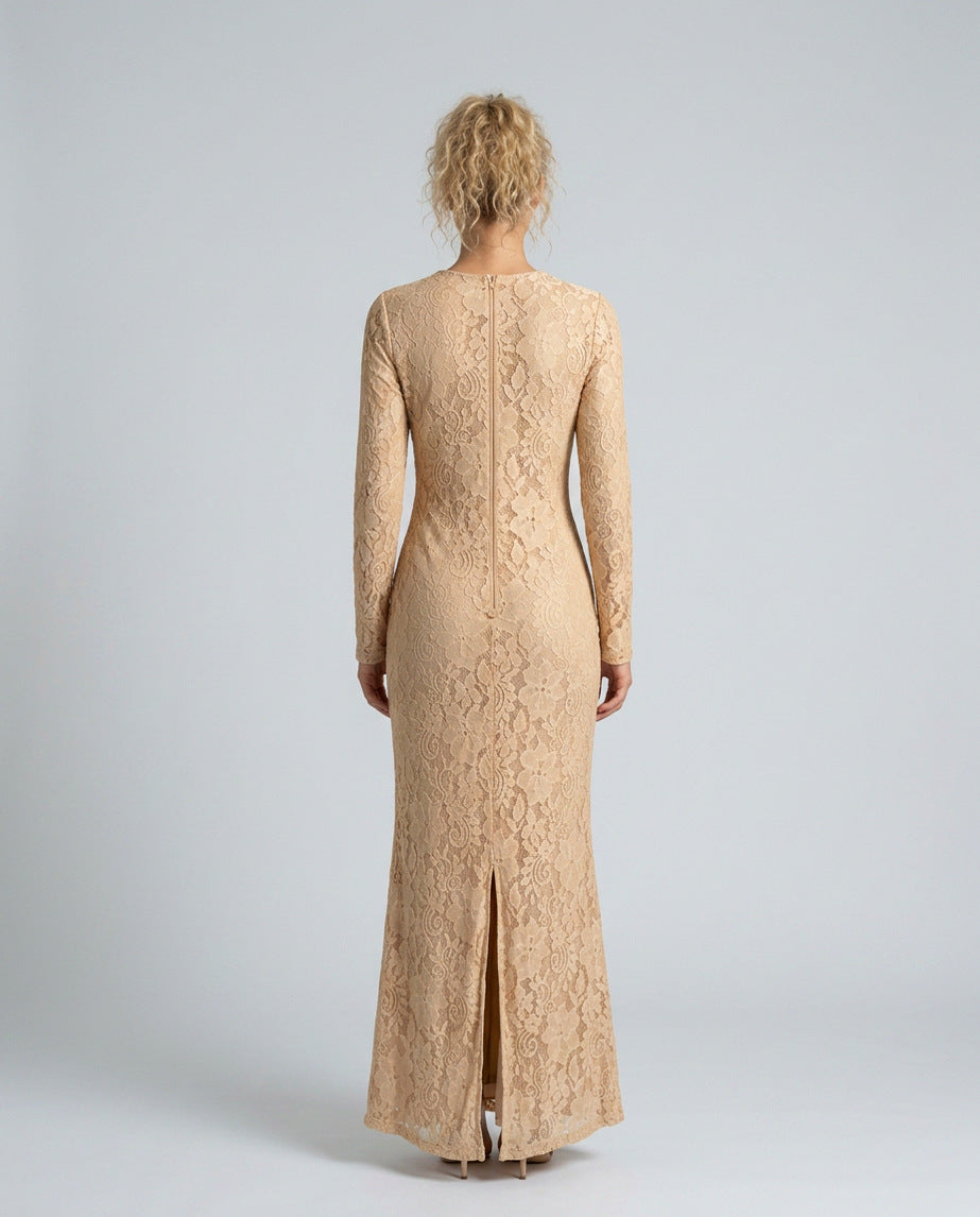 Lace Long Sleeve Maxi Dress