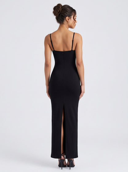 Lace Trim Corset Maxi Dress