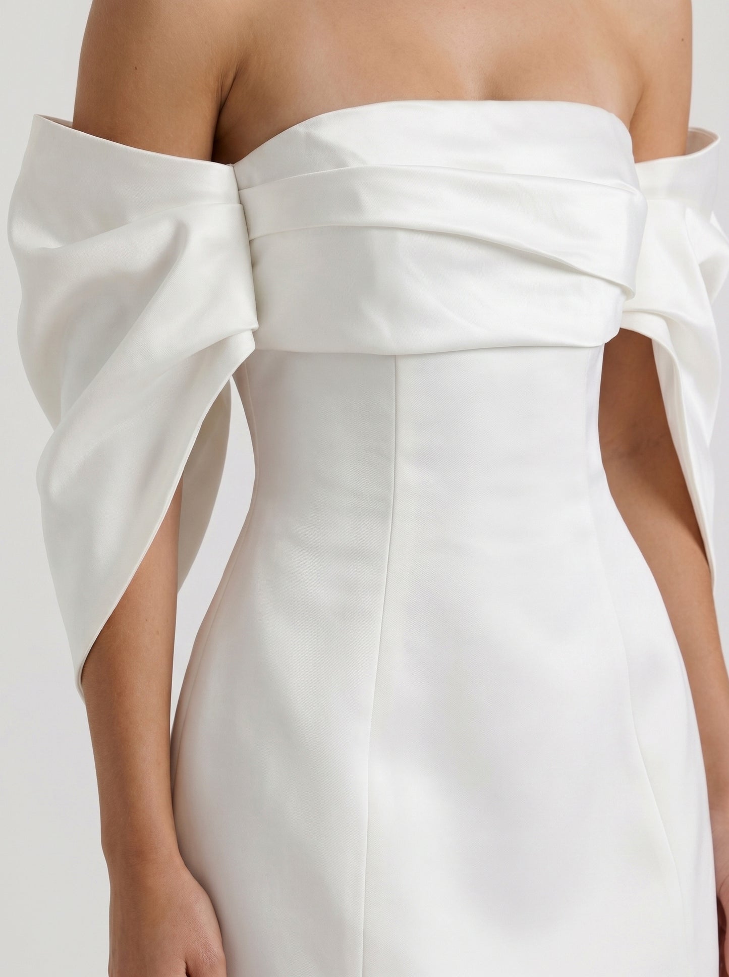 Off Shoulder Draped Mini Dress
