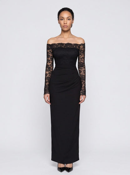 Off Shoulder Lace Maxi Dress