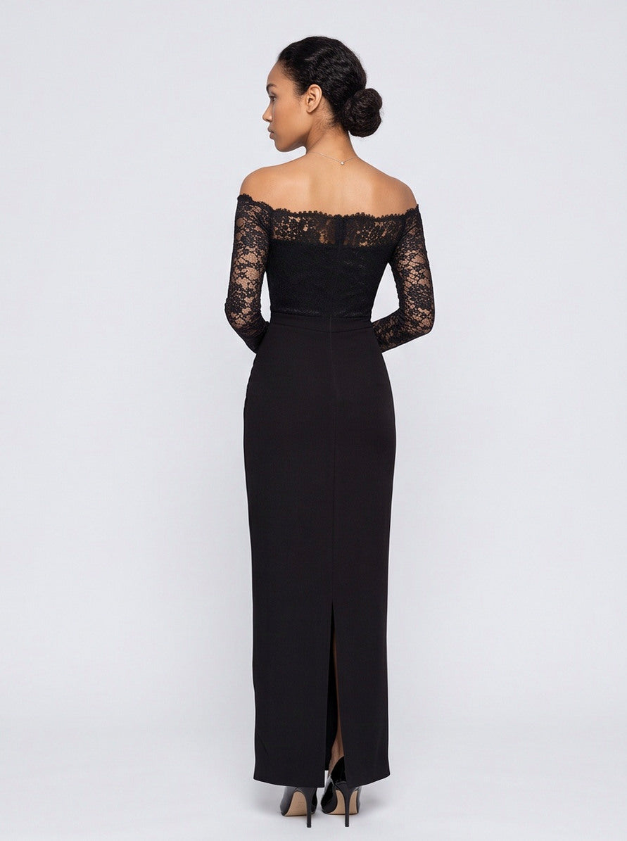 Off Shoulder Lace Maxi Dress