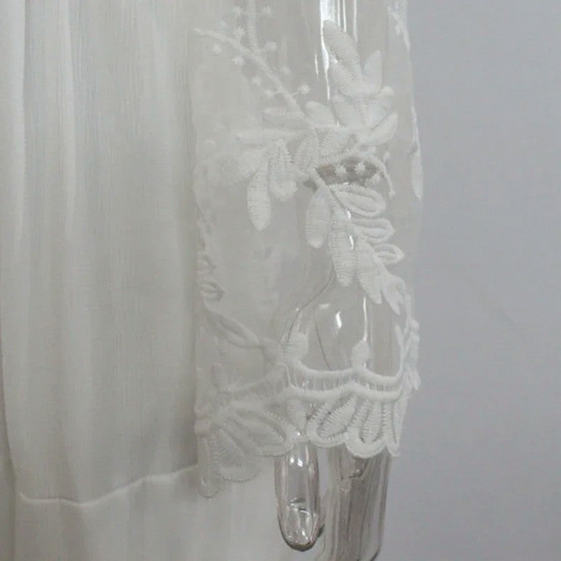 Off Shoulder Lace Trim Maxi Dress