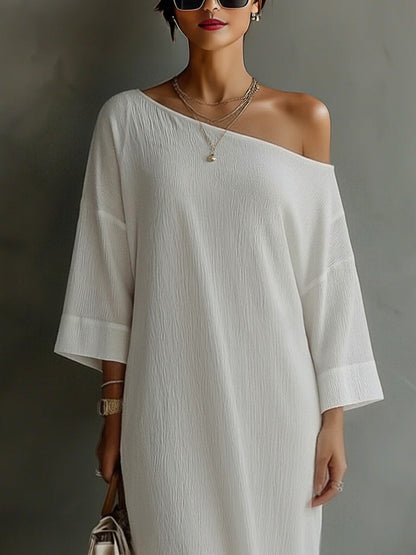 One Shoulder Draped Maxi Dress