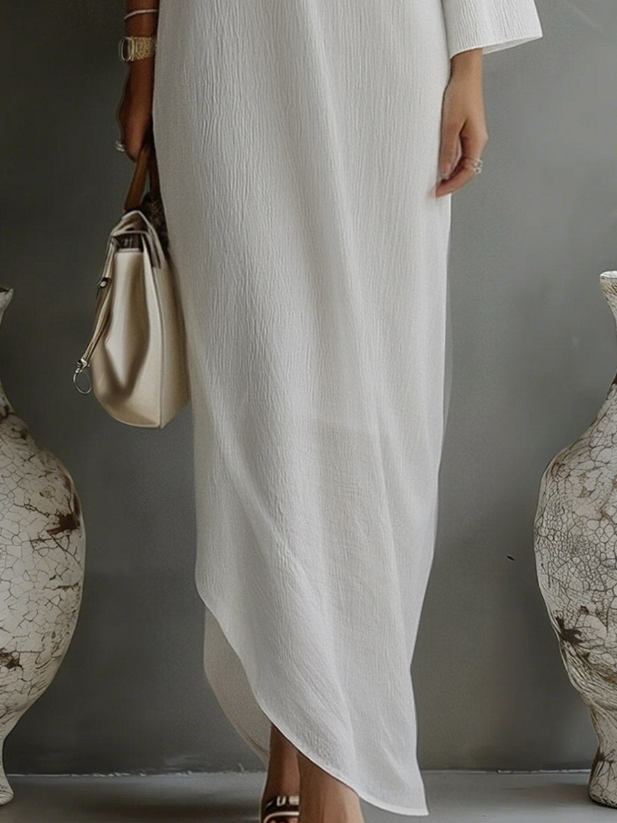 One Shoulder Draped Maxi Dress