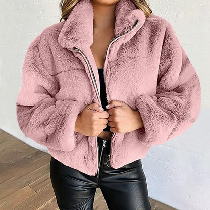 Plush Zip Up Puffer Jacket