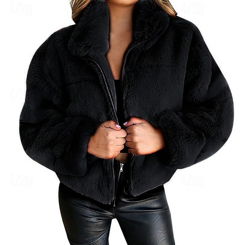 Plush Zip Up Puffer Jacket
