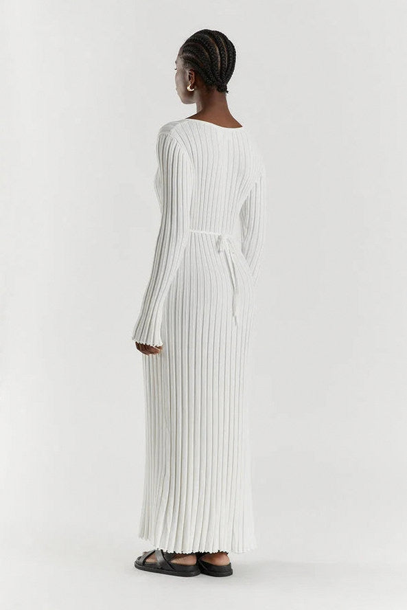 Ribbed Knit Long Sleeve Maxi Dress