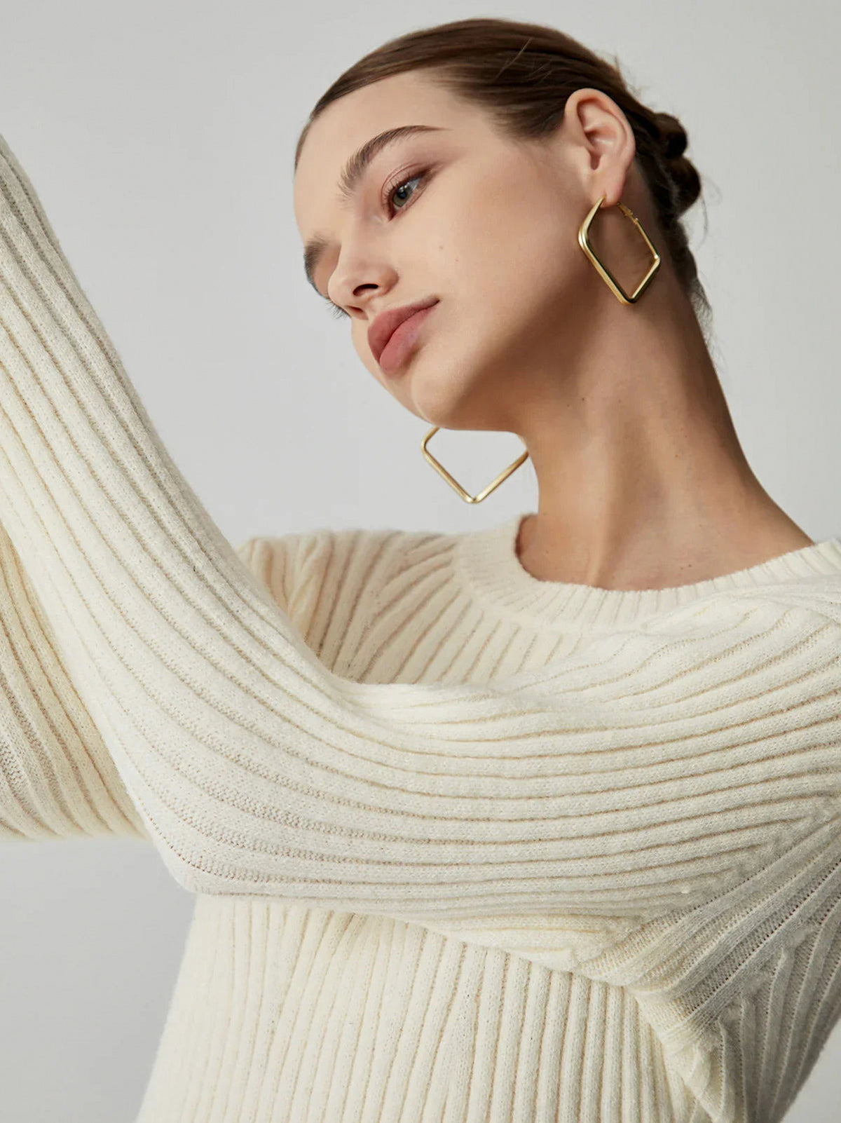 Ribbed Knit Long Sleeve Mini Sweater Dress