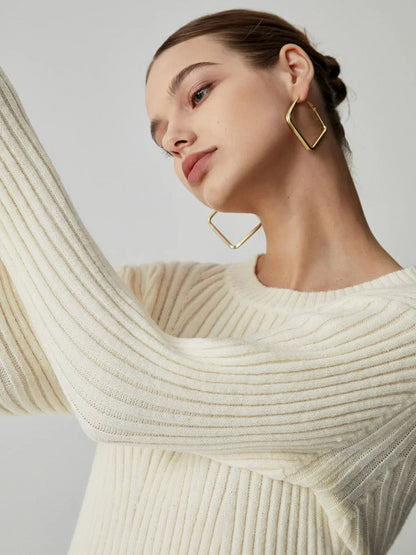 Ribbed Knit Long Sleeve Mini Sweater Dress